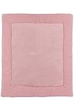 Meyco Baby Laufgittereinlage - Waffel Teddy Old Pink - 80x100cm - Einzelpackung