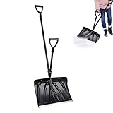 Schneeschaufel für Auffahrt - Abnehmbar rutschfest breit - Schneeschaufel mit D-Griffgriff, Pad...