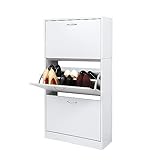 Meerveil Schuhschrank mit 3 Schubladen, Schuhkipper für Flur Eingangsbereich für 12-18 Paar...