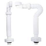 Sxutop 2 Stück 1 1/4 Zoll Siphon, Raumsparsiphon Flexibel Abflussrohr mit Geruchsverschluss 360°...