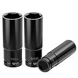 3tlg Schlagschrauber Nüsse 1/2' Set, 17 19 21 mm Steckschlüsselsatz Kohlenstoffstahl Schonnüsse...