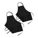 COOLHIYA 2 Stück Wasserabweisend mit Taschen Latzschürze für Profiköche und Hobbyköche für Bbq...