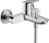 hansgrohe Logis - Badewannenarmatur Aufputz für 2 Verbraucher, Mischbatterie Badewanne mit Auslauf...