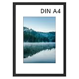 COMPOLICY Bilderrahmen A4 Rahmen Mit 21 X 29.7 Bilderrahmen Din A4 Schwarz Picture Frame Aufhängen...