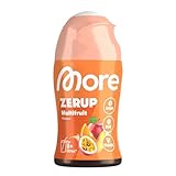 MORE Zerup, Multifrucht, 65 ml, für bis zu 8 l Fertiggetränk, zuckerfreier Sirup mit echten...