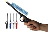 TOM 4 x Stabfeuerzeug mit Turbo Flame – langes Sturmfeuerzeug mit Stab 28,3 cm lang – Feuerzeug...