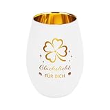 Glückslicht Windlicht Geschenke für Frauen, Hochwertiger Gravierter Teelichthalter, Geschenkideen...