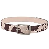 LIFKOME Verstellbarer Damen Gürtel mit Kuhfell Imitat PU Leder 29cm Breit Einheitsgröße für...