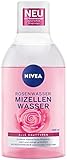 NIVEA Rosenwasser Mizellenwasser (400 ml), Gesichtsreinigung mit MicellAIR Technologie und...