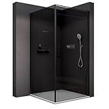BERNSTEIN Duschkabine 90x90cm Höhe 195cm Eckdusche Fronteinstieg Duschabtrennung NT416 mit Rahmen...