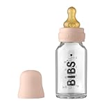 BIBS Baby Glass Bottle, Vermindert Koliken, Runder Sauger aus Naturkautschuklatex, Unterstützt das...