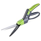 WORKPRO 360° Drehbare Grasschere 350mm, Rasenschere mit Ergonomischem Griff, Sicherheitsverschluss,...