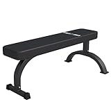 GORILLA SPORTS® Hantelbank - Massiv, bis 400 kg Belastbar, Gummierte Füße, Schwarz - Flachbank,...