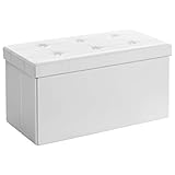 SONGMICS 76 cm Sitzbank mit Stauraum, Sitztruhe, Aufbewahrungsbox, Fußhocker, faltbar, gepolstert,...