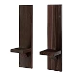 Zunetsutock Rustikale Wandkerzenleuchte - Kerzenhalter aus Holz im Bauernhausstil | Set mit 2...