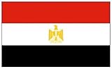 SHATCHI National Flag Ägypten Ägyptische Nationalflagge mit Ösen, groß, 1,5 x 0,9 m, 5x3'