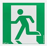 notlok Safety Work - Notausgangsschild Nachleuchtend [ 15 x 15 cm ] | PVC Platte mit...