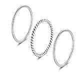 SILBERTALE Damenring Silber 925 Dünner Minimalistisch Set 1.2mm Schmaler Stapelringe Vorsteckring...