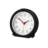 Hama analoger Wecker ohne Ticken (batteriebetriebene Uhr mit Alarmfunktion, Wecker mit Licht,...