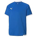 PUMA Unisex Kinder Teamliga Jersey Jr Shirt, Electric Blue Lemonade-puma White, 164 EU