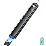 WEINIDASI Presenter, Kabellose 2.4 GHz Powerpoint Fernbedienung mit rotem Licht, 120 Tage Standby,...