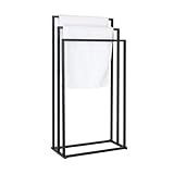 Relaxdays Handtuchständer, HxBxT: 84 x 44 x 21,5 cm, Metall, 3 Stangen, stehender Handtuchhalter,...