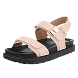 Ital Design Damenschuhe Sandalen & Sandaletten Plateausandaletten, CD372-, Kunstleder, Beige, Gr. 37