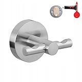 tesa MOON Handtuchhaken, verchromter Edelstahl - Bad-Haken zur Wandbefestigung ohne Bohren, inkl....