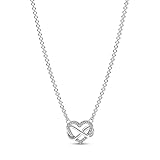 PANDORA Moments Funkelnde Unendlichkeits-Herz Collier-Halskette aus Sterling Silber mit Zirkonia...