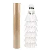 SXCCNW Federball Bälle, 6 Stück Gänsefeder Badminton Federbälle, Naturfederbälle Federball...