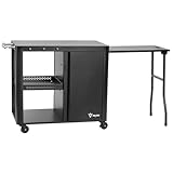 BBQ-Toro Grillwagen 95 x 50 x 80 cm | Schwarz | Grilltisch mit großer Arbeitsfläche | Grill...