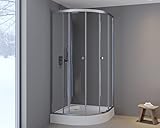 Duschkabine MARWELL Chrystal Round 90 x 90 x 200 cm dusche komplett inklusive Duschtasse Runddusche...