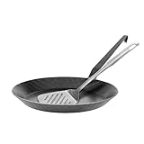 GRÄWE Schmiedeeiserne Bratpfanne F400, Ø 28 cm, Eisenpfanne mit Wender, 400° C hitzebeständig,...