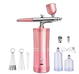 Airbrush Set mit Kompressor, Tragbares Kabelloses Airbrush-Kit, Wiederaufladbare Airbrush Kit,...