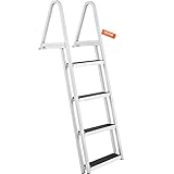 VEVOR Dockleiter, 4 abnehmbare Stufen, 159 kg Tragkraft, Bootsleiter aus Aluminiumlegierung mit 10...
