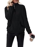 Teddy Fleece Pullover Damen Fleecepullover Kuschelpullover Flauschig Teddy Sweatshirt Warm Fleece...
