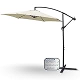 DELUKE Ampelschirm 270cm Wetterfest EMCO [Inkl. Schutzhülle] Sonnenschirm 6-eckig | Kurbelschirm...