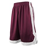 TopTie Herren Sport Shorts, Basketball Trainingsshorts Kurze Sporthose mit Taschen-Dunkelrot-L