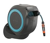 Gardena Wand-Schlauchbox RollUp M (türkis) 20m: Flexible Bewässerung für mittelgroße Gärten,...