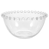 Veemoon Glas Schale mit Perlenmuster Große Dessertschale aus Robustem Glas Salatschüssel und...