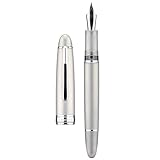 Asvine J16 Jowo Füllfederhalter aus gebürstetem Titan, Kolbenfüllung, Tintenfenster,...