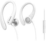 Philips Audio Sports Headphones A1105WT/00 with Microphone, In-Ear Headphones (Flexible Ear Hook,...