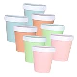 Hohopeti 8 Stück Teiliges Eisbecher mit Deckel Vielseitige Kunststoffbehälter für Eiscreme Suppen...