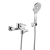 Wasserhahn Badewanne Badezimmer Duscharmatur Badewannenarmatur Wandmontage Chrom Modern mit 3 Modi...