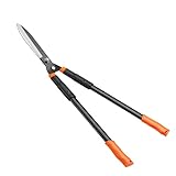 TIEMLET Heavy Duty Heckenschere 78cm Manuell - Edelstahl Gartenschere Groß mit Orangenen Griffen...