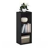 Furinno Luder 3-stufiges Bücherregal mit offenem Regal, Blackwood, Schwarzes Holz