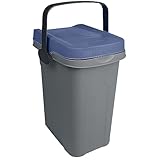 #11 Abfalleimer 7 Liter Blau 19x23x30,5cm - mit Gummidichtung im Deckel mit dem Henkel...