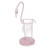 iplusmile Eiserne Flamingo Glasvase mit Ständer Kreative Hydrokultur Pflanzvase Dekorative...