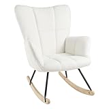 HaiYiZuhause Schaukelstuhl, Moderner Sessel mit hoher Rückenlehne, Weicher Relaxstuhl & Stillsessel...