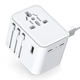 2025 Neueste Reiseadapter Weltweit, Universal Reisestecker mit 2USB A und 2 USB C,Internationaler...